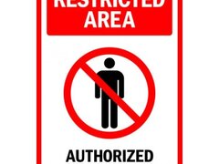 Restricted area authorized employees only sign