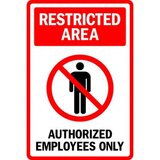 Restricted area authorized employees only sign